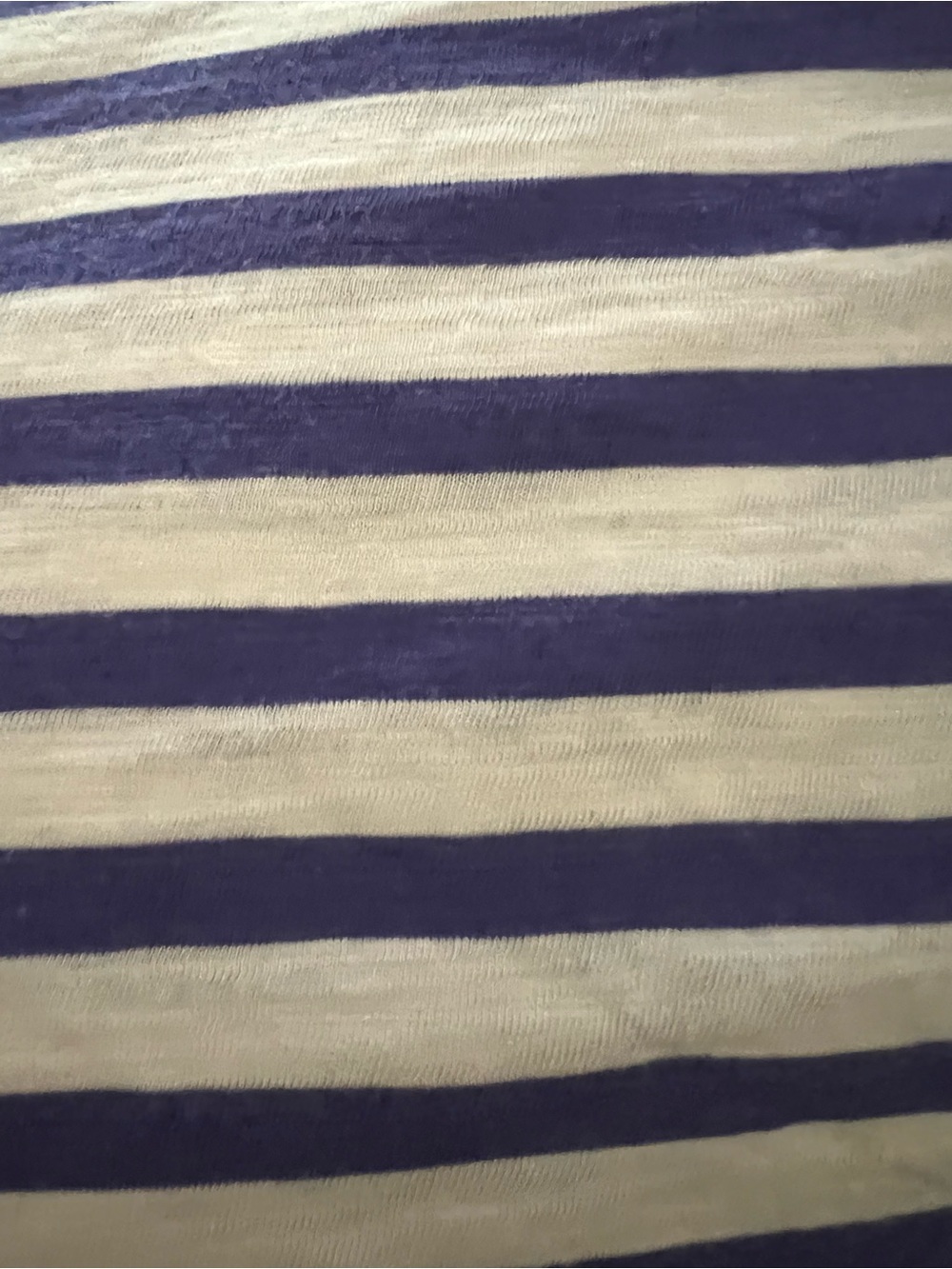 Classic Striped V-Neck Women's Tee in White and purple J Crew - Picture 4 of 5